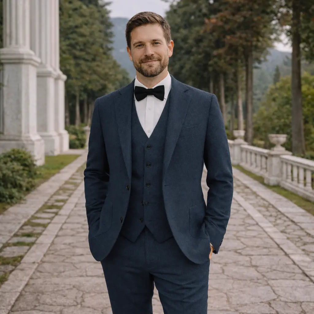 Sweetearing Tweed Suit Men's Vintage Classic Tuxedos