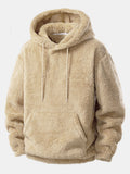 Sudadera con capucha básica de borreguillo