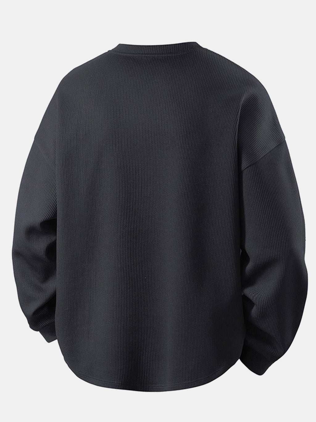 Relax Fit Waffle V Neck Sweatshirt