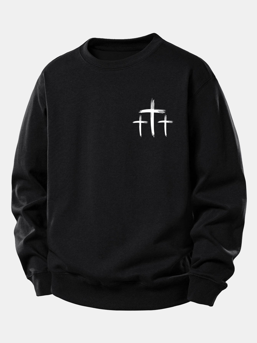 Faith Over Fear Cross Print Relax Fit Sweatshirt