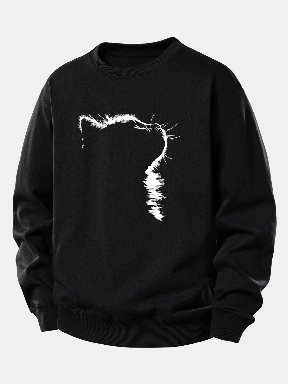 Outline Cat Print Relax Fit Sweatshirt