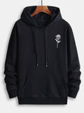 Sudadera con capucha de algodón con estampado de rosas