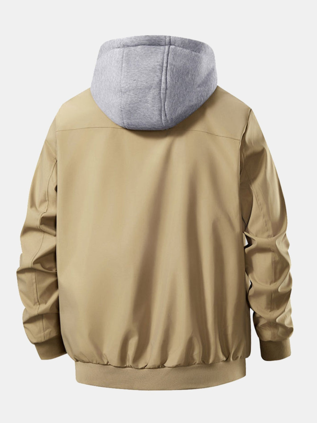 Zip-Up Detachable-Hood Bomber jacket