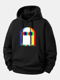 Sweat à capuche coupe décontractée Glitch Ghost Print