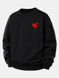 Heart Puzzle Print Relax Fit Sweatshirt