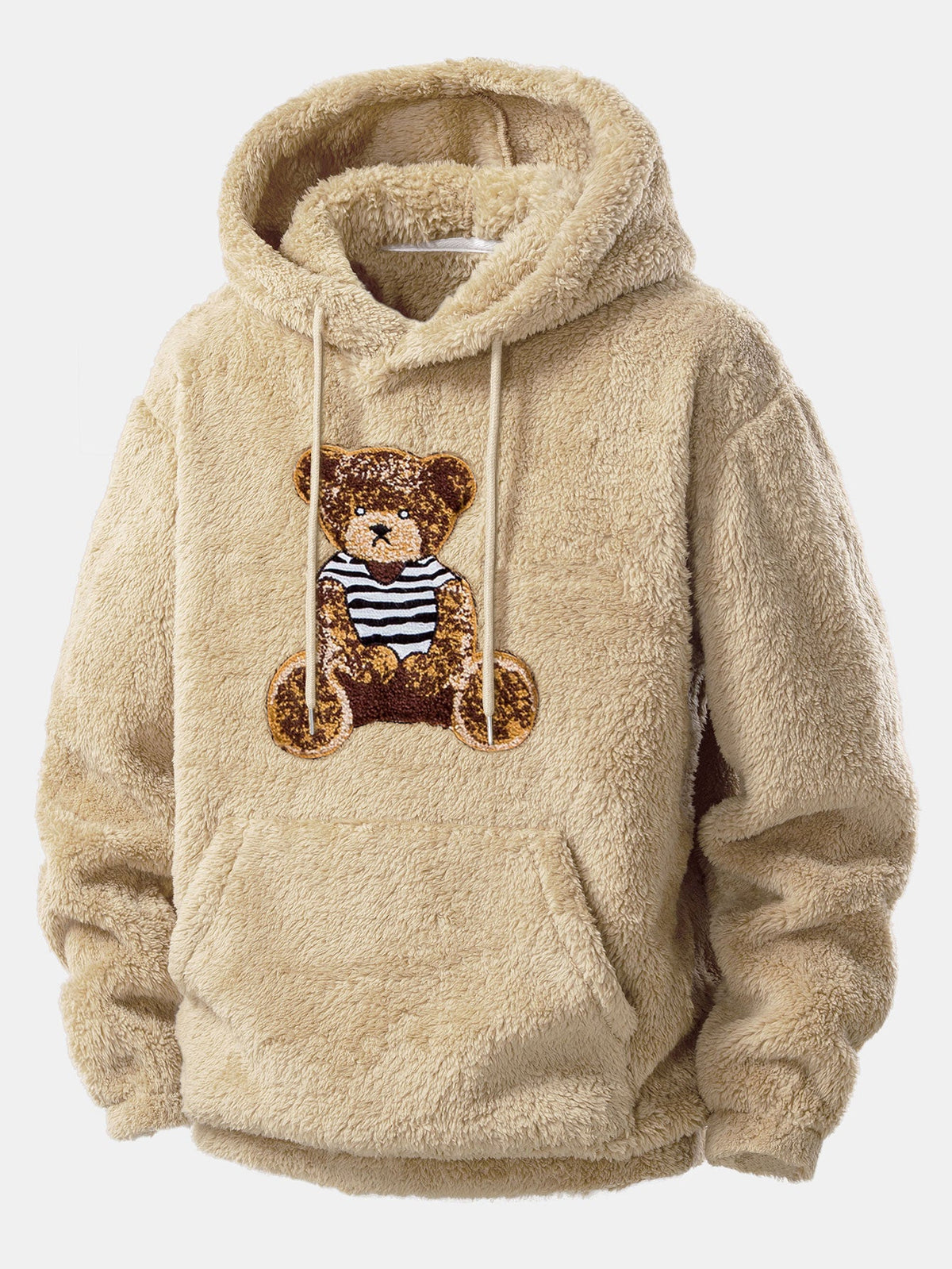 3 Pieces Bear Embroidered Patch Teddy Hoodie
