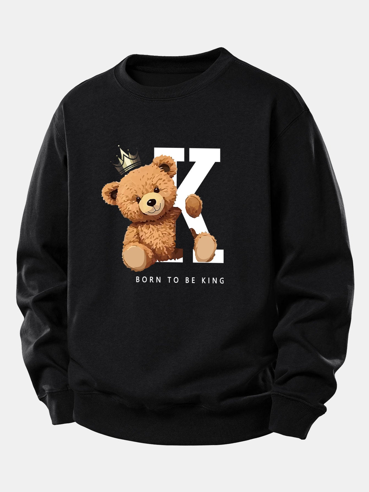 Crown King Bear Print Relax Fit Sweatshirt