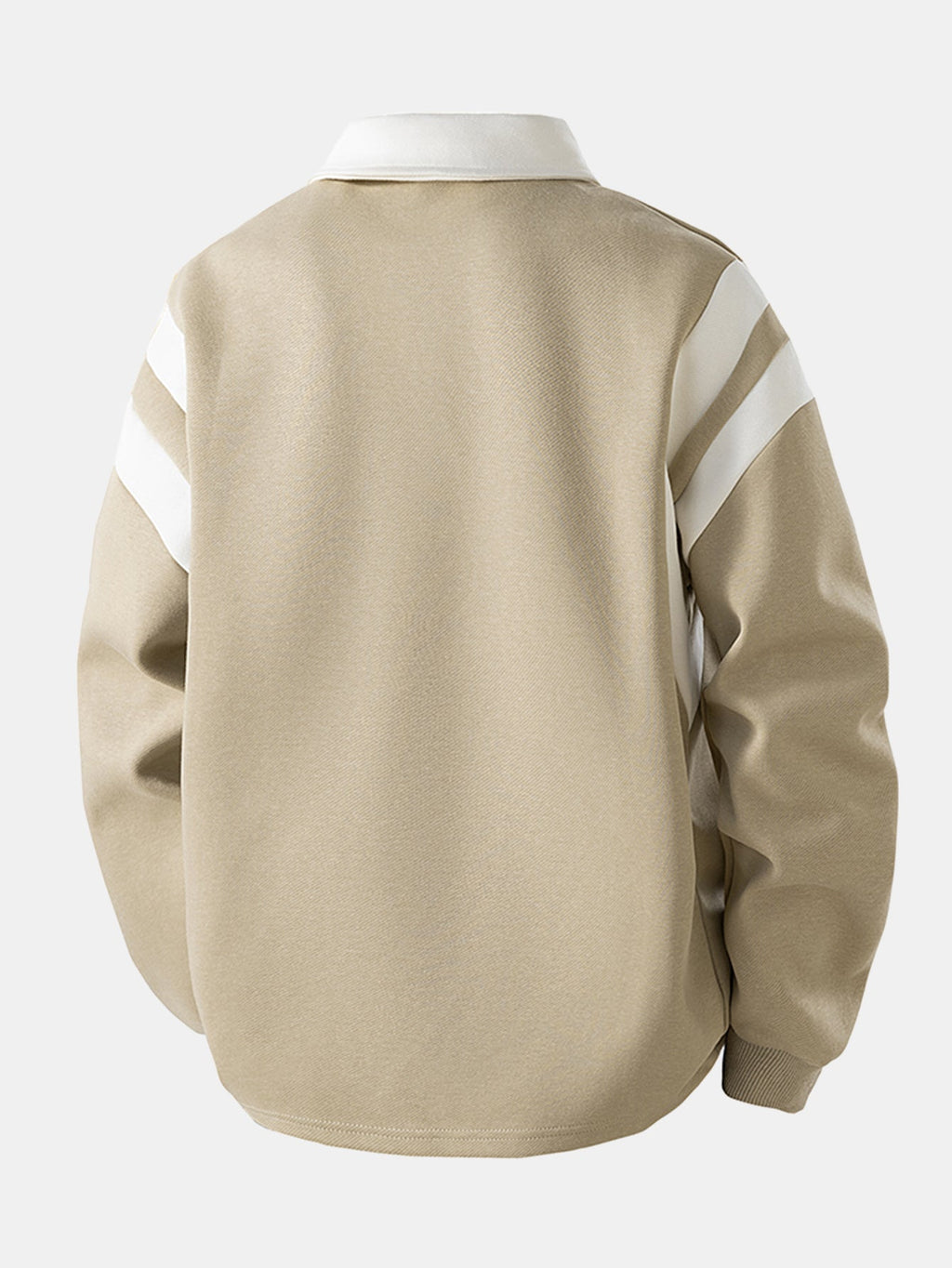 Color Block Zipper Polo Sweatshirt