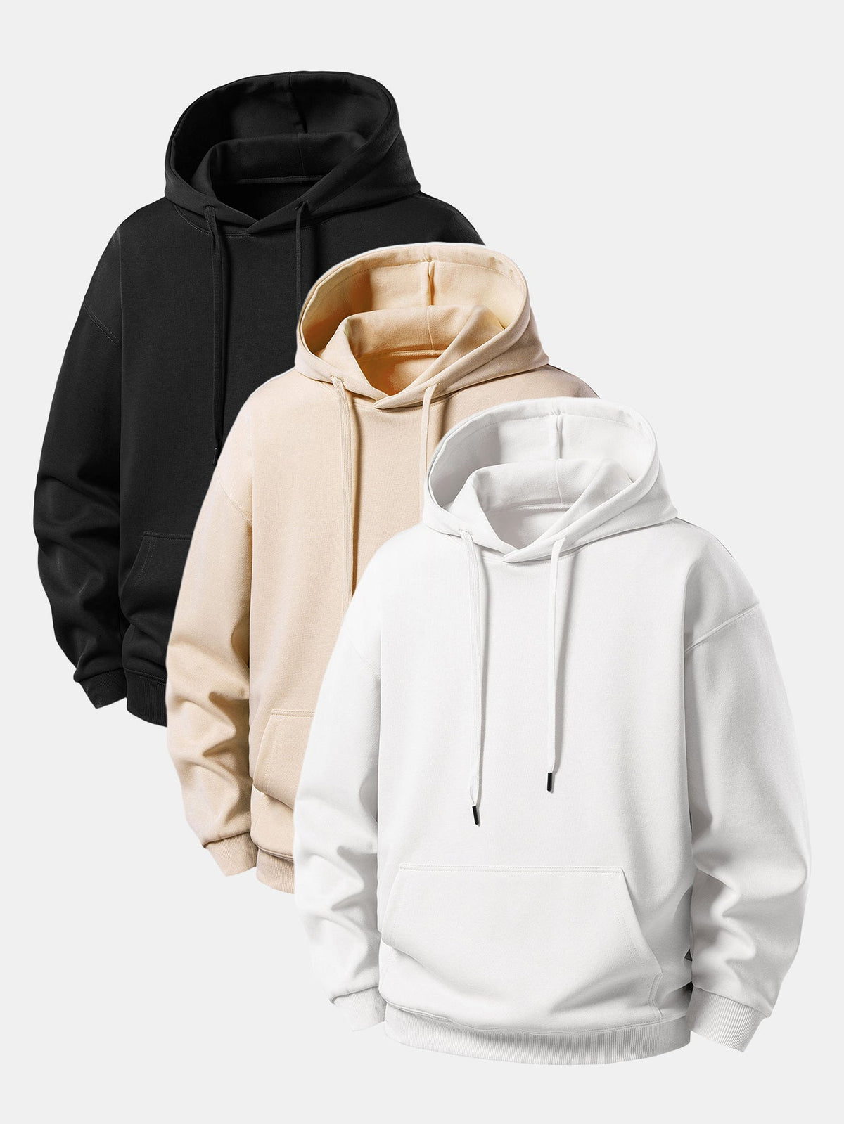 3 Pieces Basic Relax Fit Hoodie