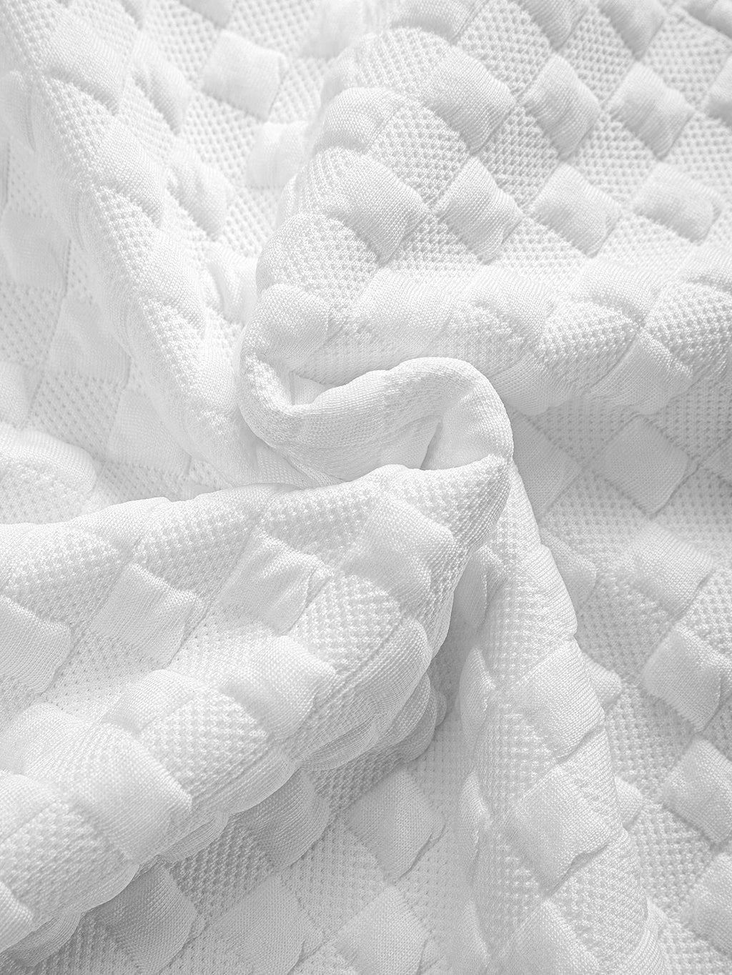Checkerboard Jacquard Quarter Zip Sweatshirt