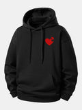 Heart Puzzle Print Relax Fit Hoodie
