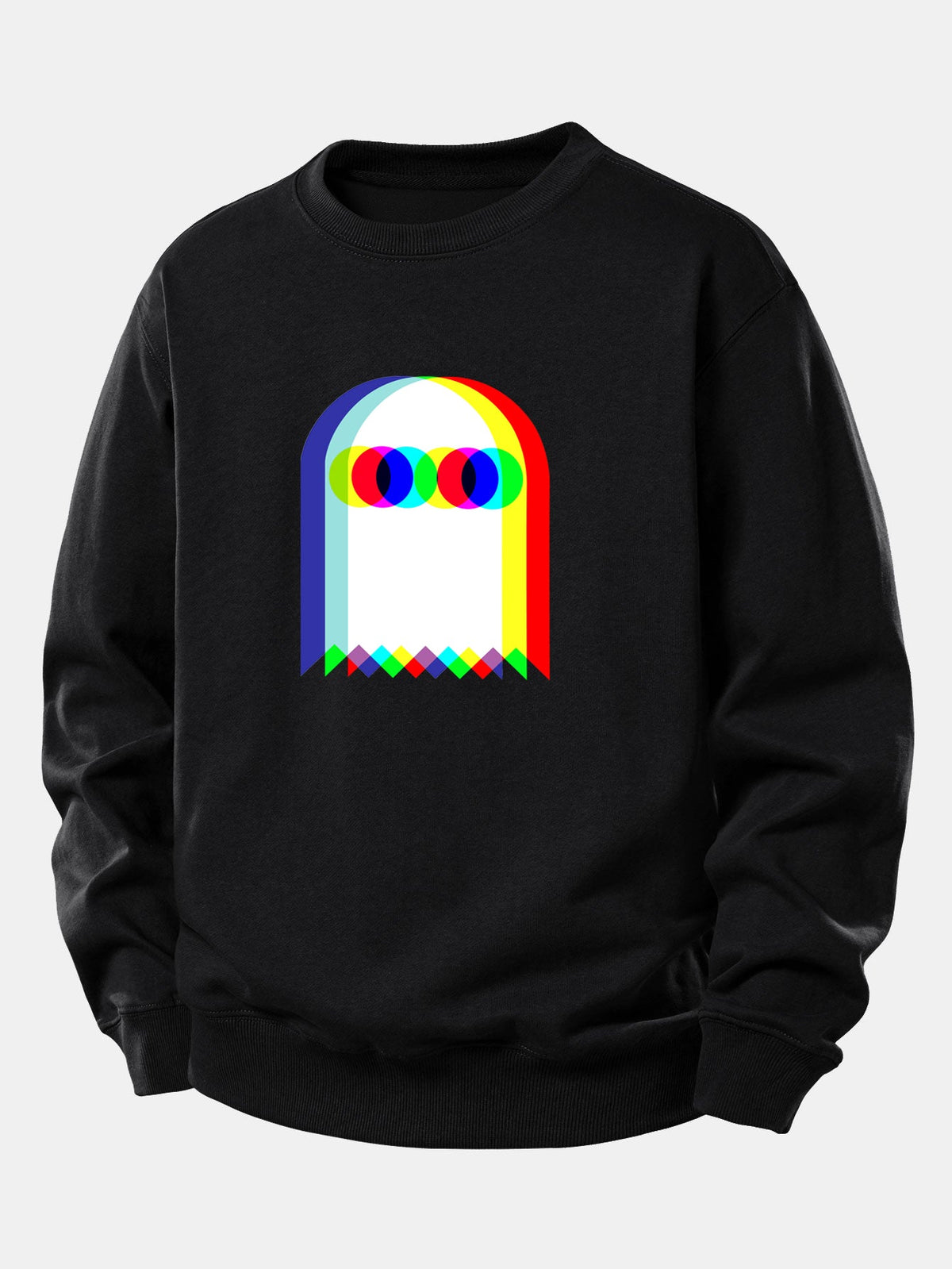 Glitch Ghost Print Relax Fit Sweatshirt