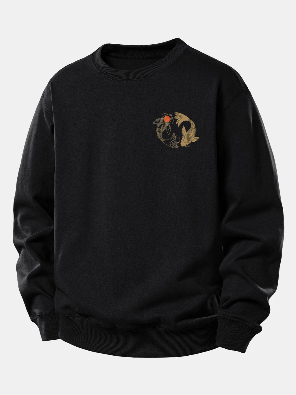 Japanese Koi Print Relax Fit Sweatshirt