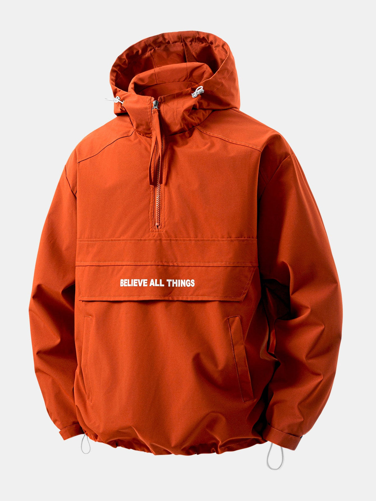 Coupe-vent à capuche demi-zip