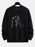 Cat High-Five Print Relax Fit Sweatshirt