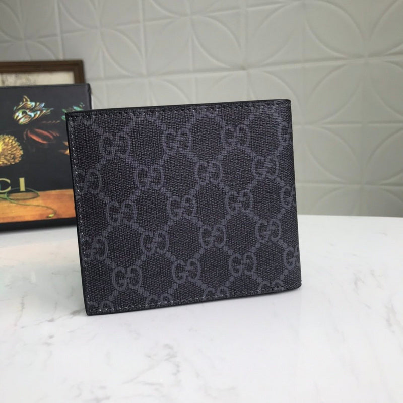 Portefeuille pliable Gucci GG Supreme imprimé loup – Bestiary rouge noir
