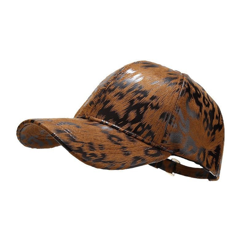 Gorra de béisbol de piel sintética con estampado animal Mayweather