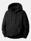 Sweat à capuche en sherpa jacquard géométrique