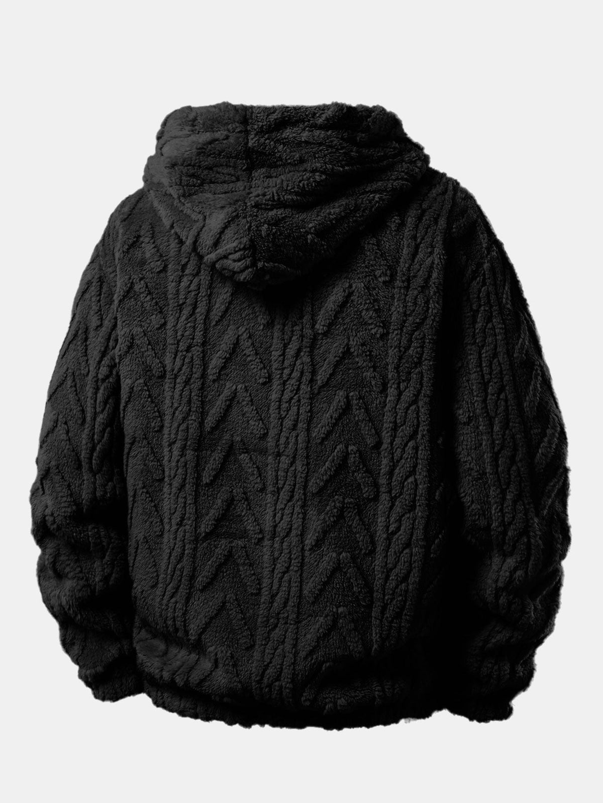 Sweat à capuche en sherpa jacquard géométrique