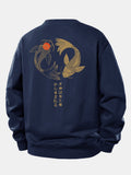 Japanese Koi Print Relax Fit Sweatshirt