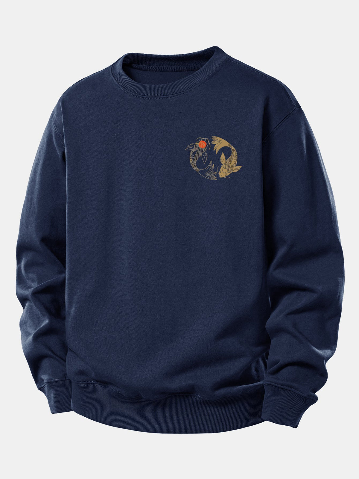 Japanese Koi Print Relax Fit Sweatshirt