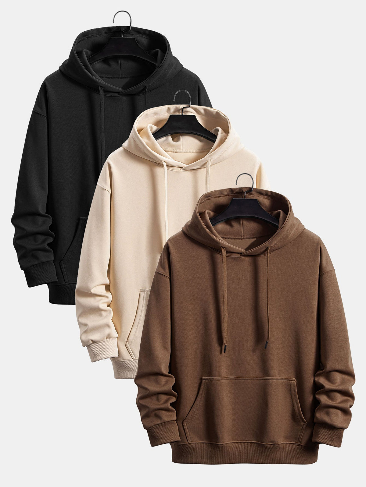 3 Pieces Basic Relax Fit Hoodie