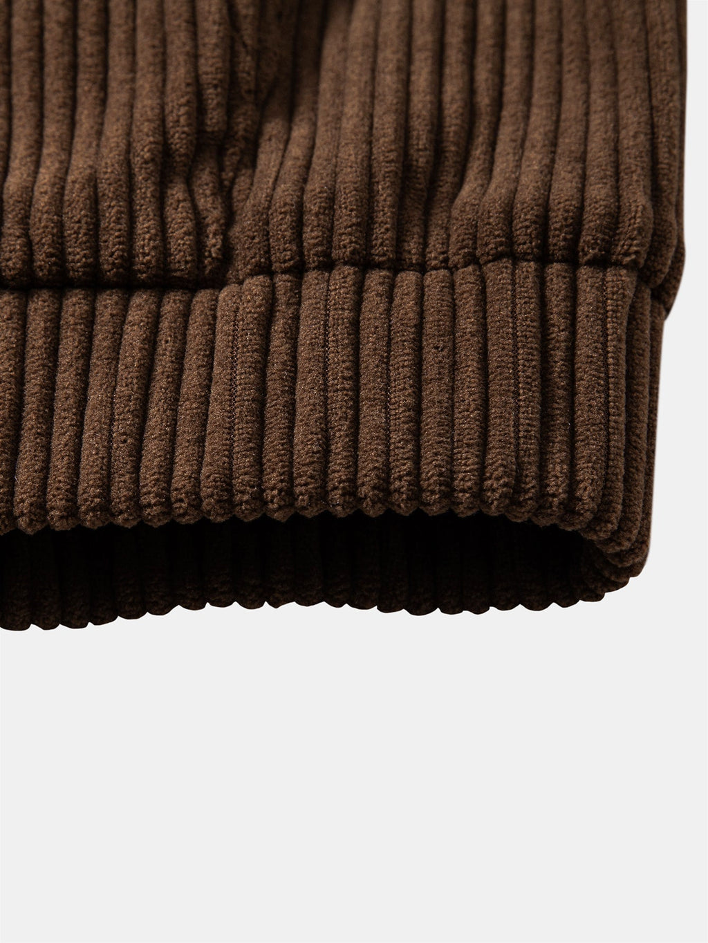 Relaxed Fit Corduroy Zip-Up Hooded Jacket