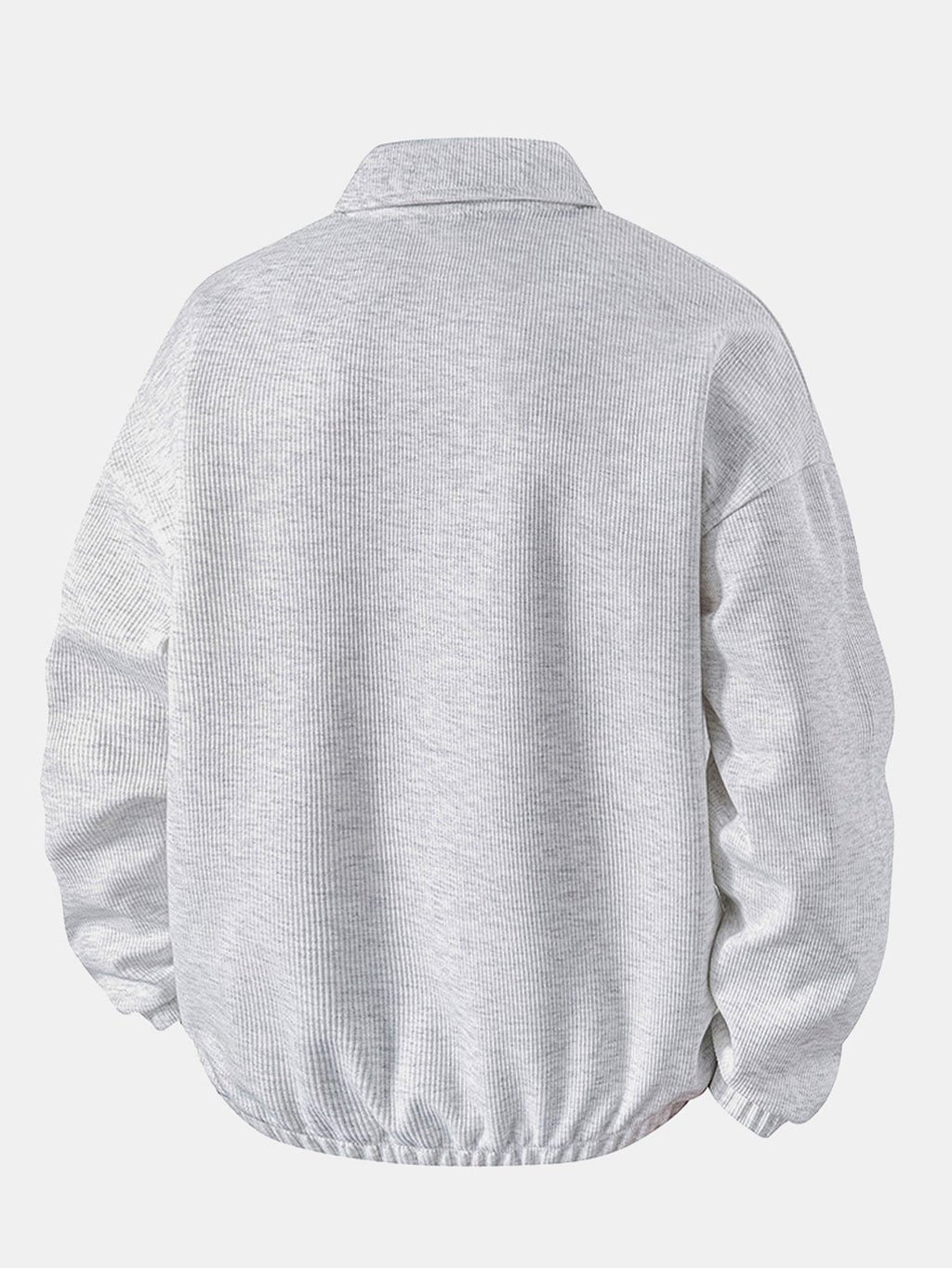 Relax Fit Wffle V Neck Polo Sweatshirt