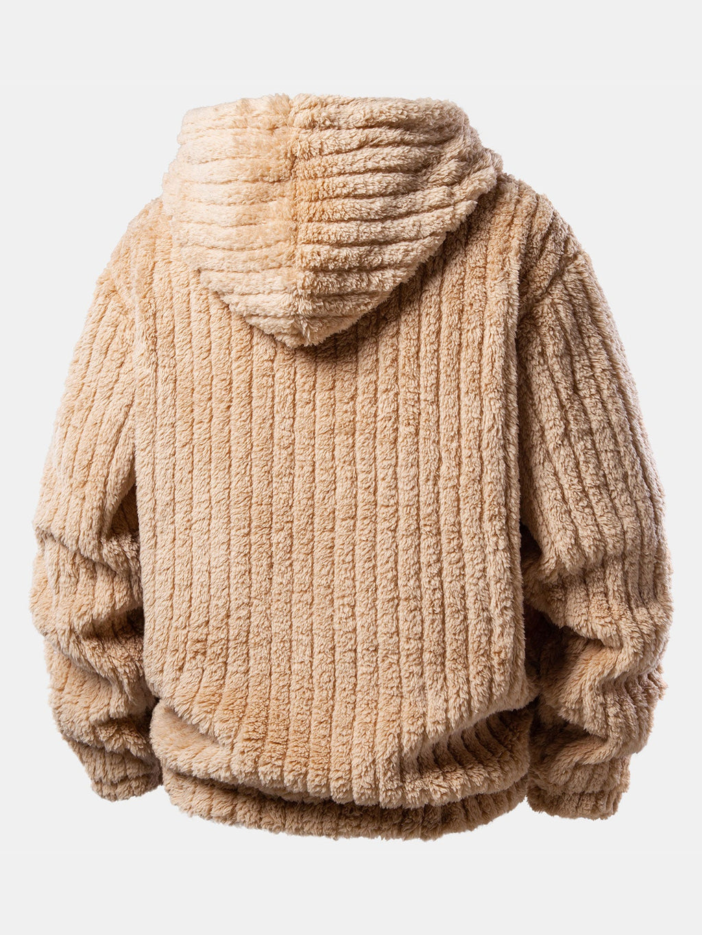 Sweat à capuche en polaire teddy avec poche kangourou et rayures