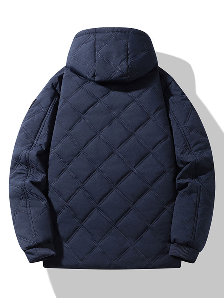 Faux Fur Lined Hooded Quilted Jacket