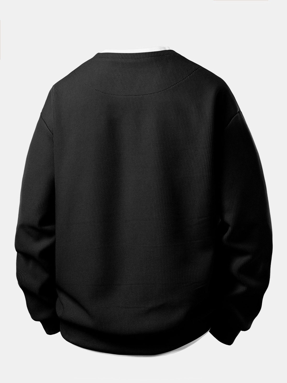 2 In 1 Notched Collar Waffle Sweatshirt