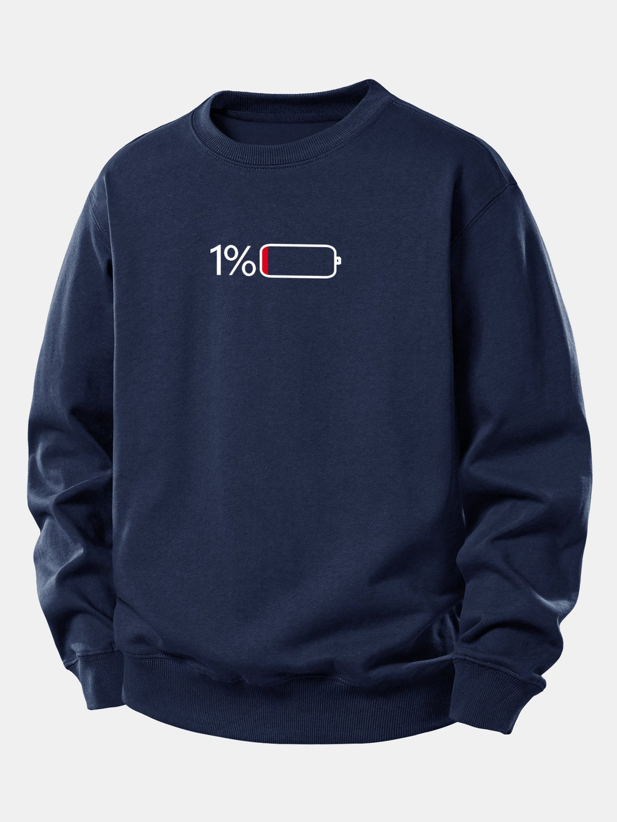 1% Battery Print Relax Fit Sweatshirt
