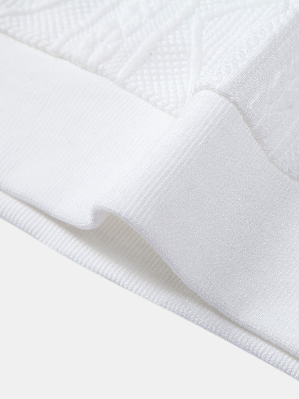 Geometric Jacquard Polo Collar Sweatshirt