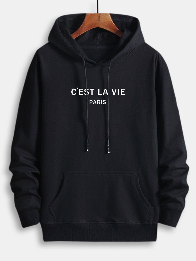 Sweat à capuche en coton avec inscription Paris