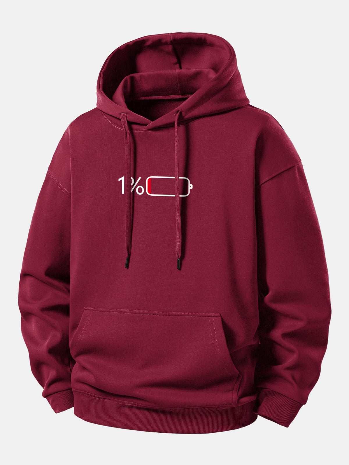 1% Battery Print Relax Fit Hoodie