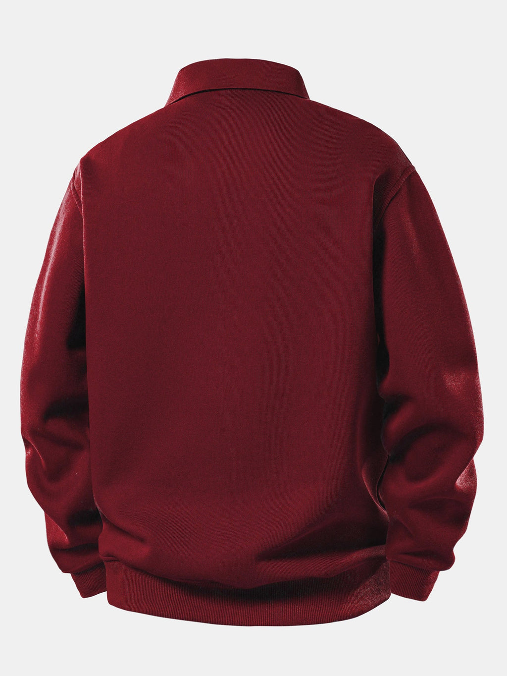 Solid Polo Collar Sweatshirt