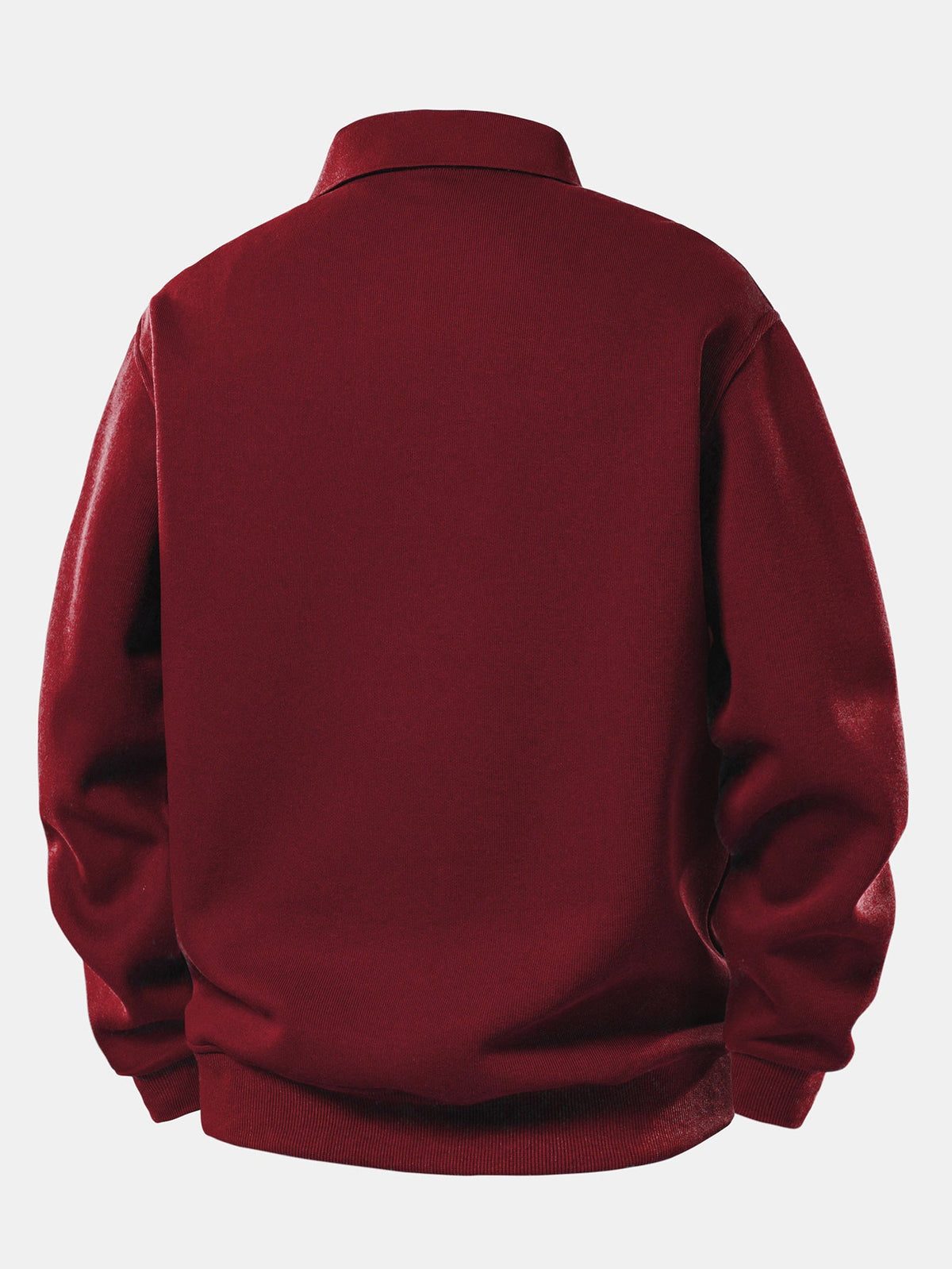 Solid Polo Collar Sweatshirt