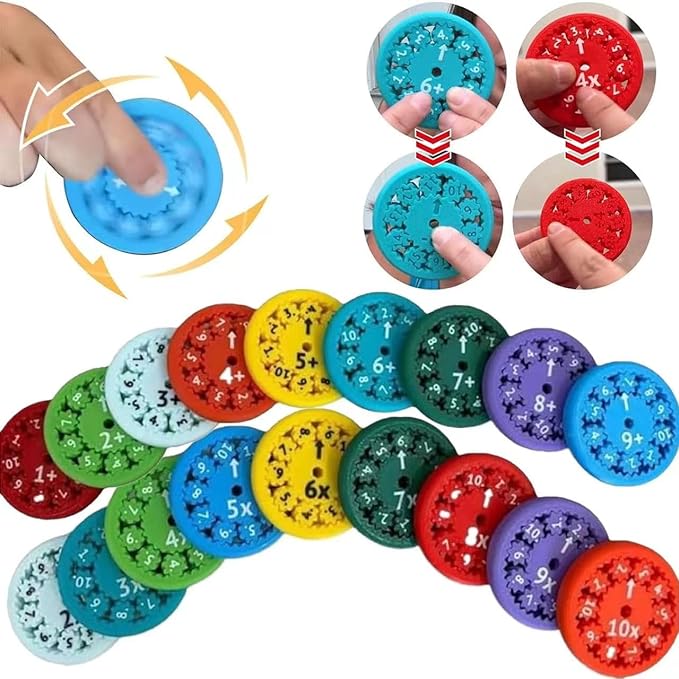 9 Pack - Maths Fidget Spinner Multiplication Division