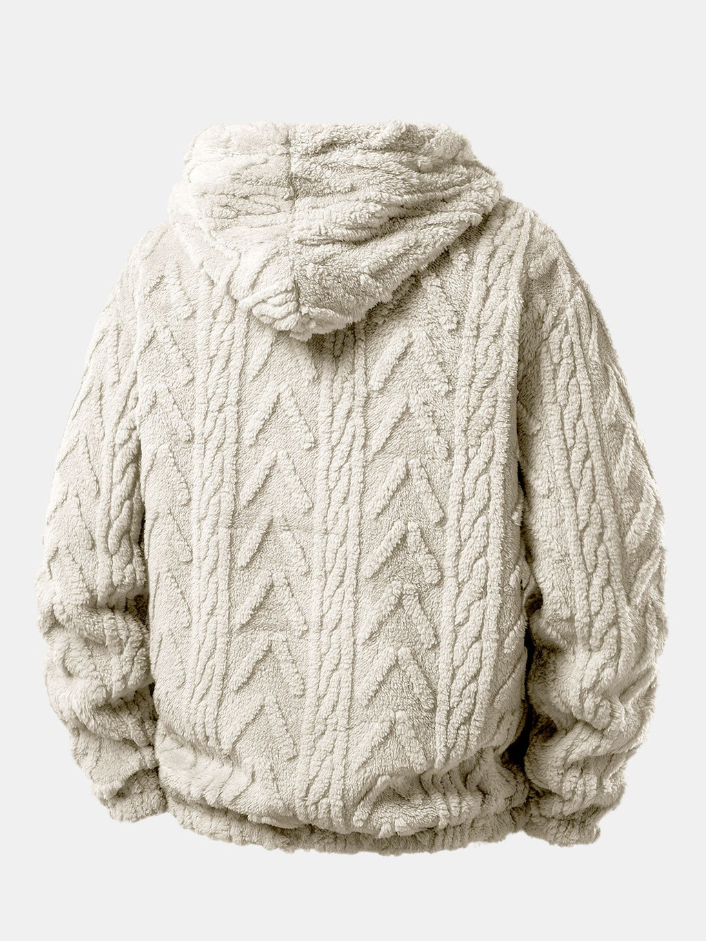 Sweat à capuche en sherpa jacquard géométrique