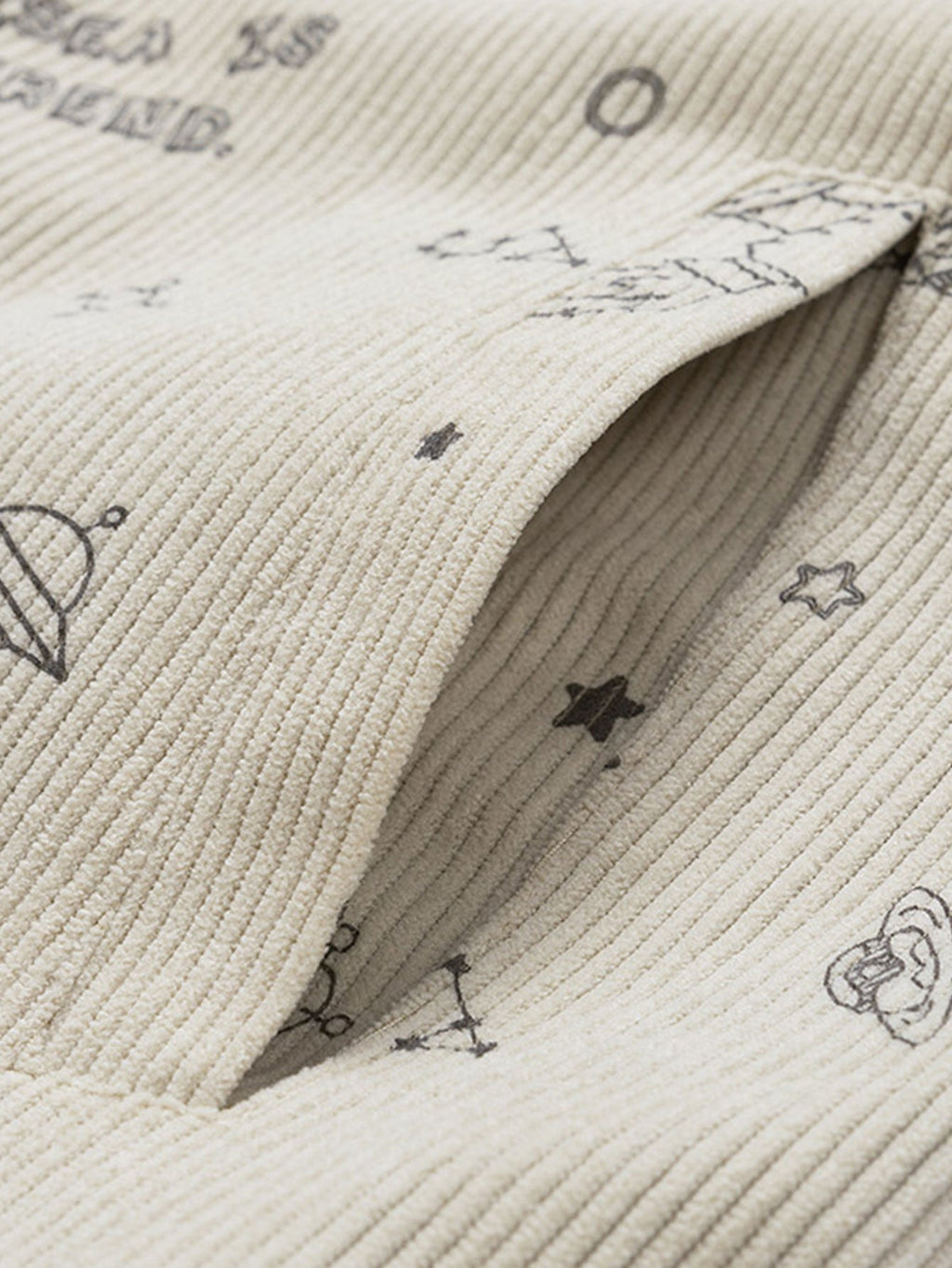 Astronaut Print Pocket Corduroy Jacket