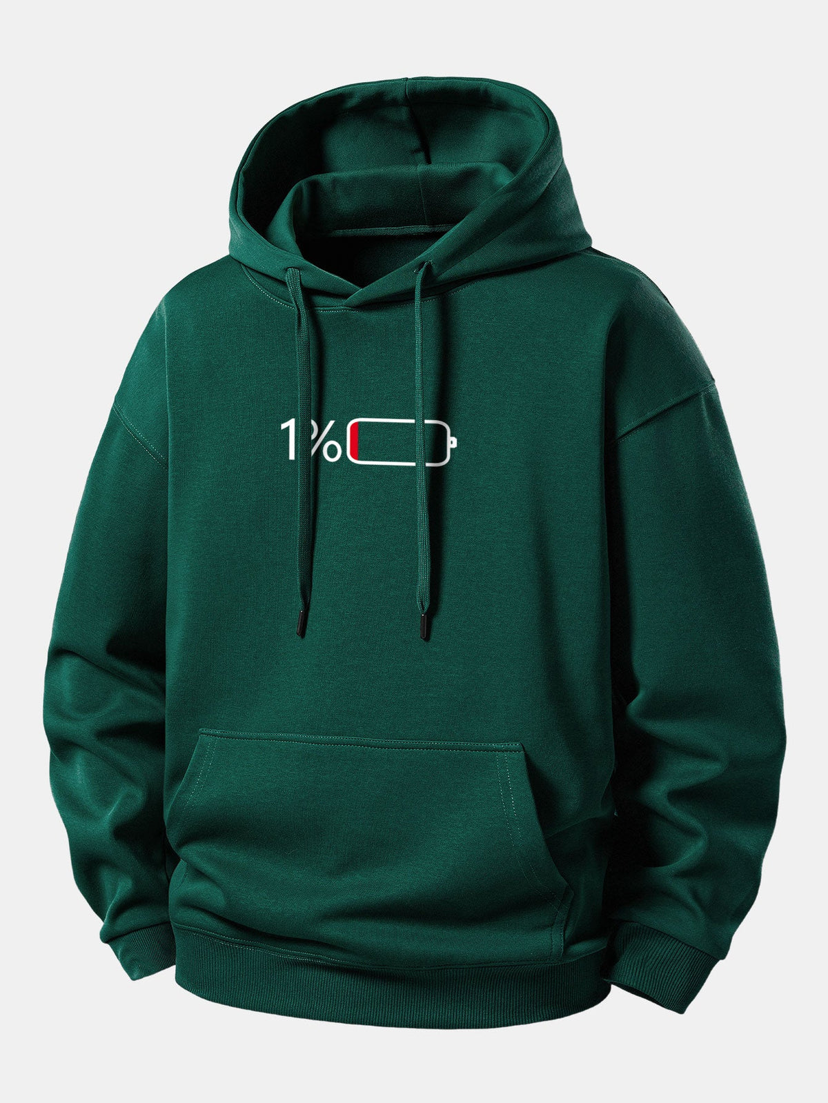 1% Battery Print Relax Fit Hoodie