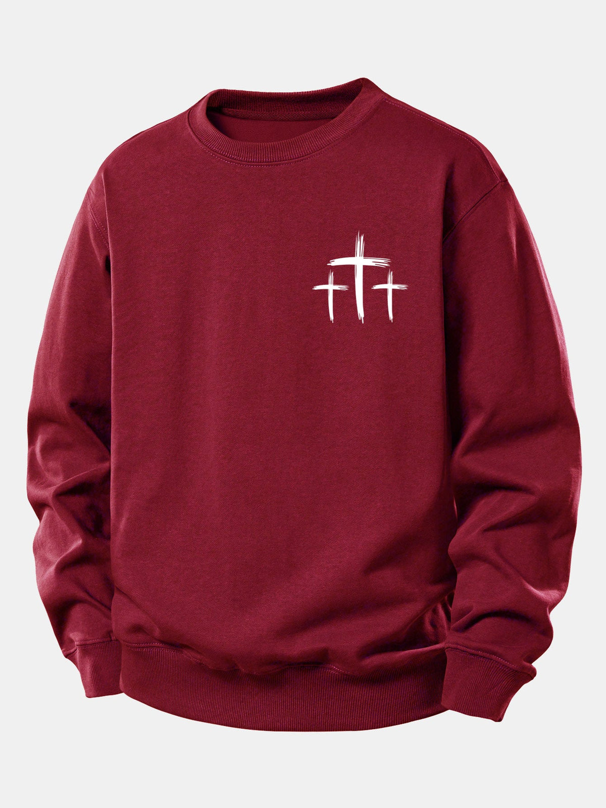 Faith Over Fear Cross Print Relax Fit Sweatshirt