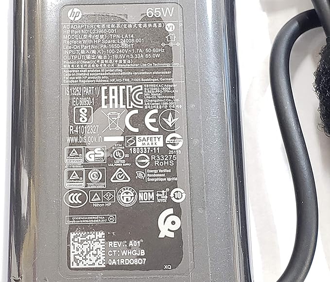 HP 65W AC power adapter(Blue Tip)