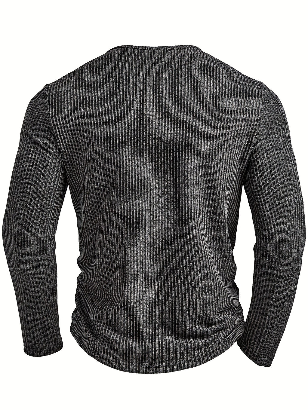 Malcolm | Ribbed Long-Sleeve Henley Shirt
