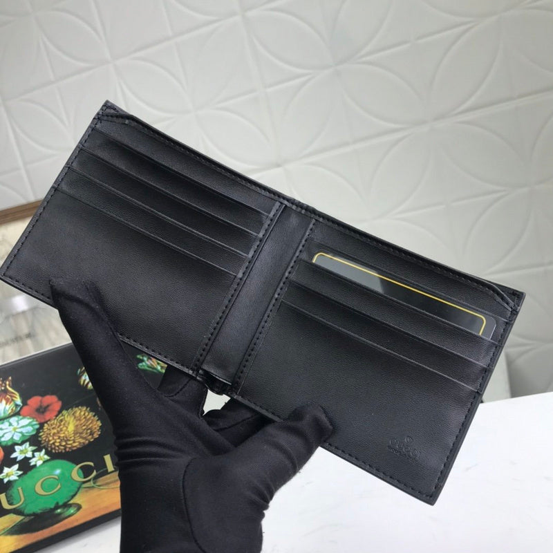 Portefeuille pliable Gucci GG Supreme imprimé loup – Bestiary rouge noir