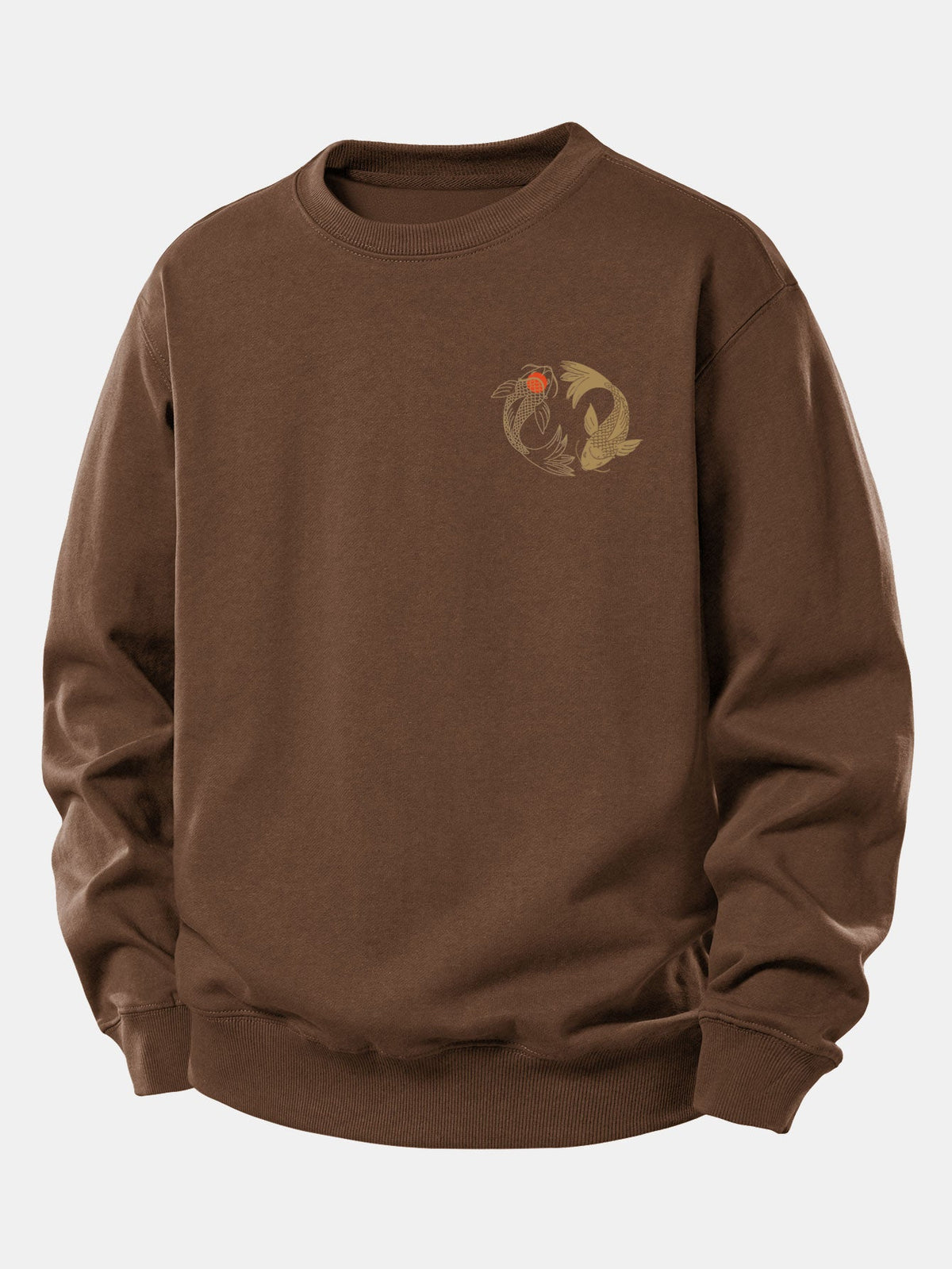 Japanese Koi Print Relax Fit Sweatshirt