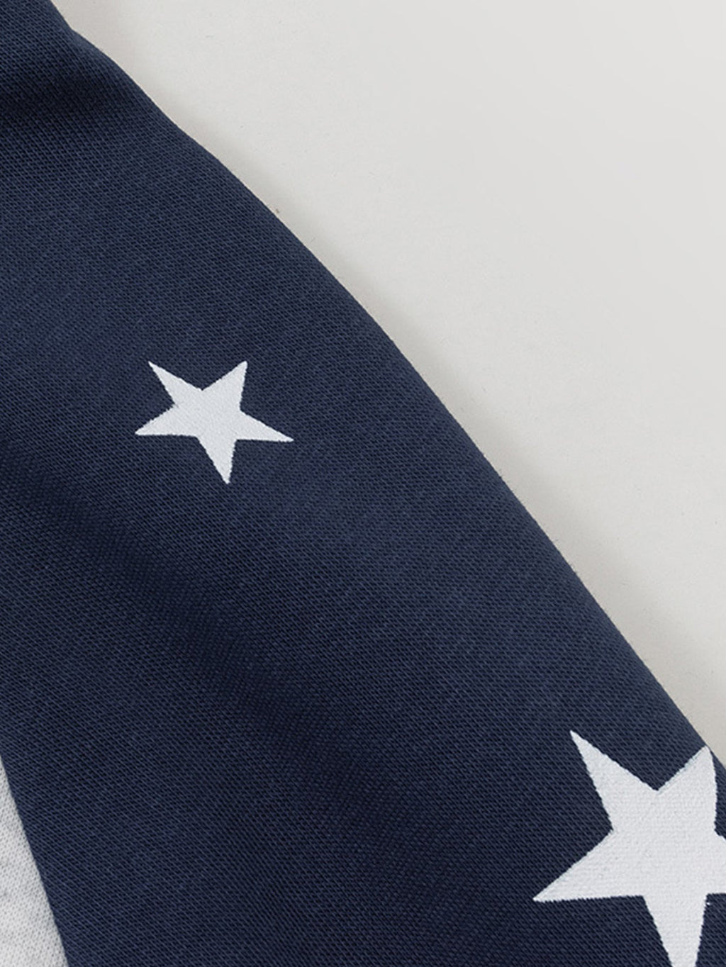 Star Print Quarter Zip Raglan-Seeve Sweatshirt