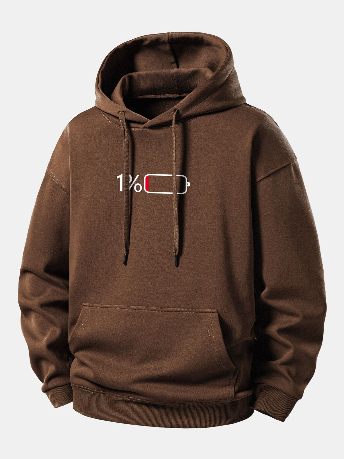 1% Battery Print Relax Fit Hoodie