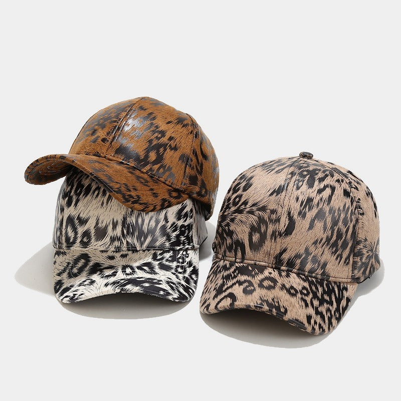 Gorra de béisbol de piel sintética con estampado animal Mayweather