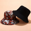 Cat Print Double-Sided Cotton Bucket Hat – Foldable, Unisex